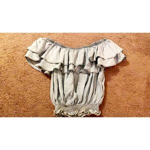 denim crop top